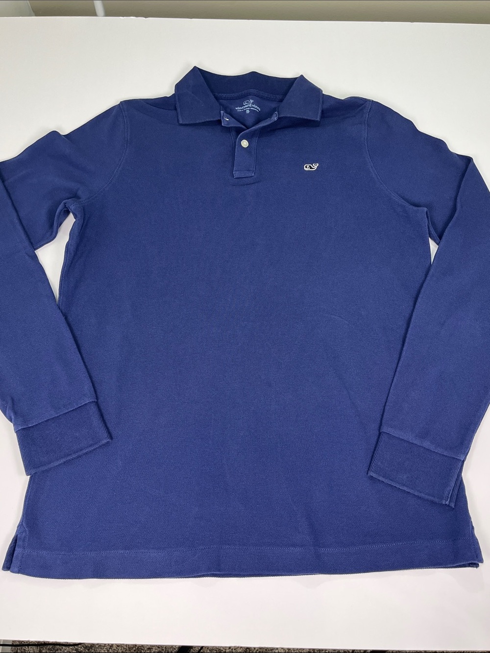 Vineyard Vines Classic Long-Sleeve Polo in Deep Blue Youth XL